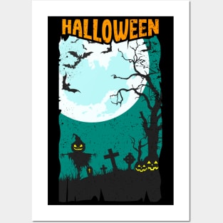 Halloween Graveyard Posters and Art